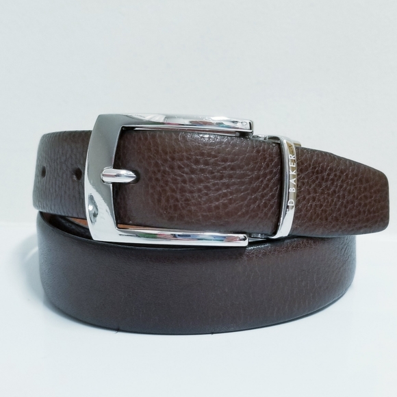 Ted Baker London Dark & Chestnut Brown Reversible Leather Belt 39 - Picture 5 of 16